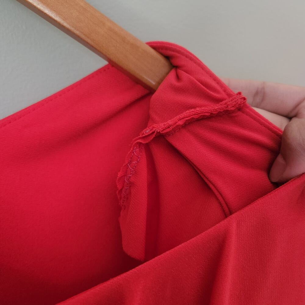 Chopin Roma Red Ruffle Wrap Dress - Picture 7 of 7